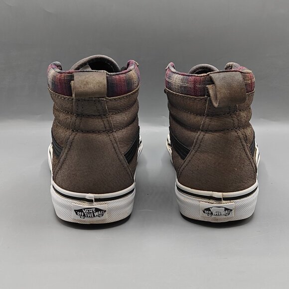 VANS "Off The Wall" Sk8-Hi MTE Pewter/Plaid Skate Shoes - Picture 10 of 11